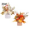 Simulation Dried Flowers Arrangement Fall Pumpkin Flower Arrangement, Artificial Maple Berry Potted Plant Autumn Theme Souvenir Gift for Thanksgiving,