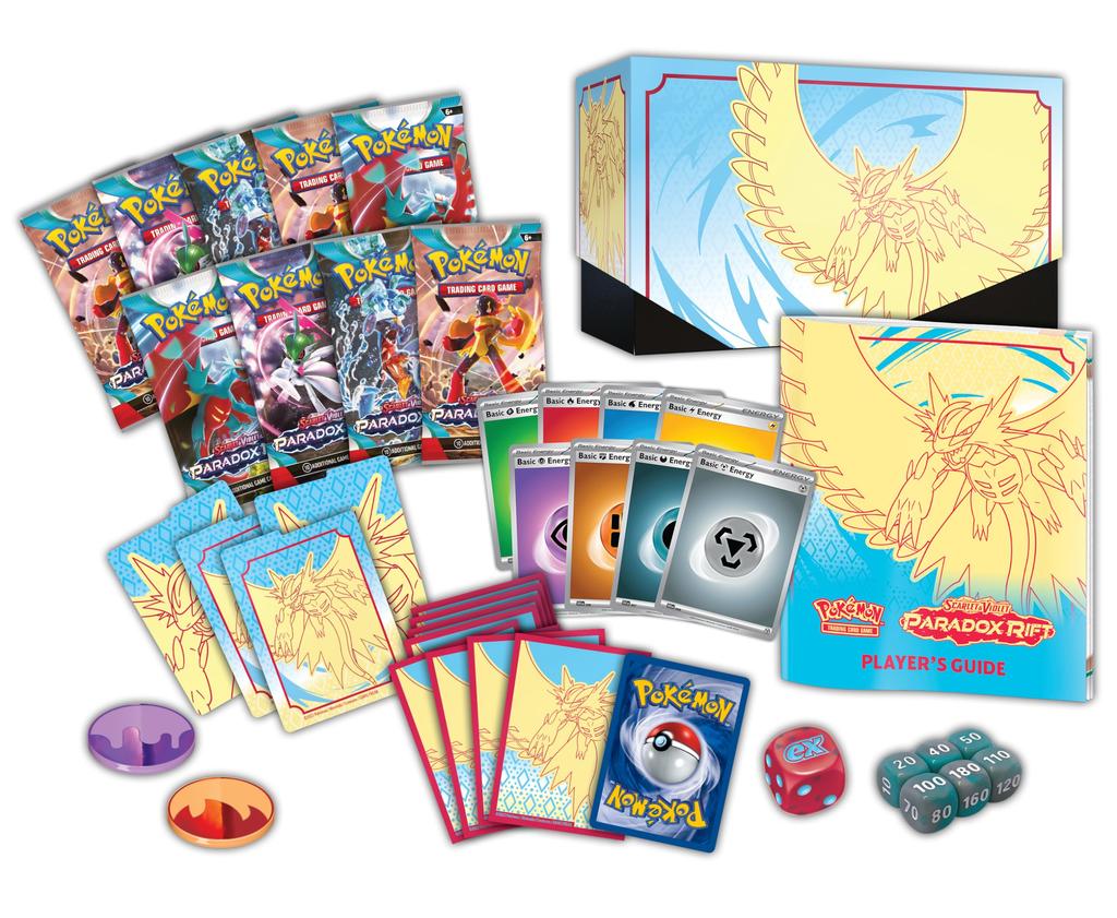 POKEMON SCARLET AND PARADOX ELITE TRAINER BOX Roaring Moon TCG VIOLET RIFT -
