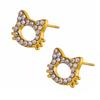 CARLIDANA Hot Selling Zircon Inlaid Earrings Heart Butterfly Star Cat Flower Stainless Steel Gold Plated Earrings Jewelry Women