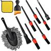 10 Pcs Car Detailing Cleaning Kit Interior Cleaner, Detailing Brushes Soft Microfiber Towels Dash Duster for Windows, Dashboard, Vents, Auto Care