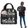 Triathlon Swim Bike Run Athlete Insulated Lunch Bag for Women Children Leakproof Food Boxes Thermal Lunch Box Tote