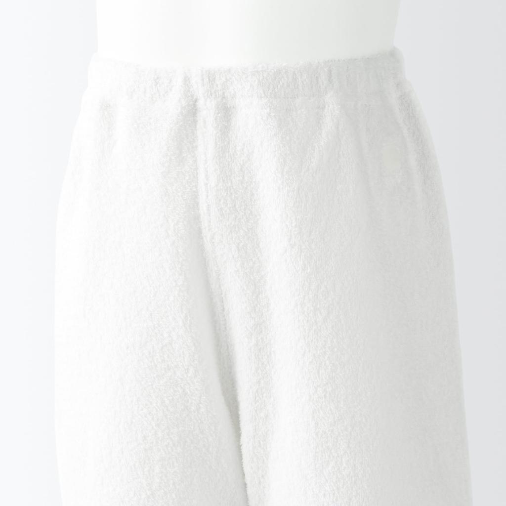 MUJI Baby Wearable Short Sleeve Roomwear Unisex Baby Baby Towel, Double-Sided Pile, Set, FE0HPA4S, White, 100-110