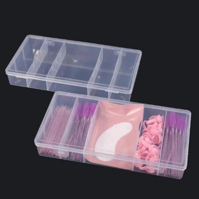 Schönheitssalon Maschine Transparente Abdeckung Rechteckig Vertikal 5 Fächer Innen Augenbrauenverlängerung Werkzeug Aufbewahrung Organizer Kleber Pinzetten Halter, 1 Stück