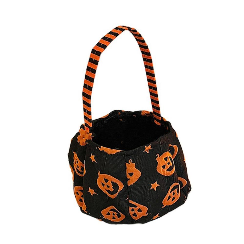 Cloth Halloween Candy Bag Trick or Treat Stuffed Cotton Tote Bags Funny Pumpkin Candy Bucket  Party