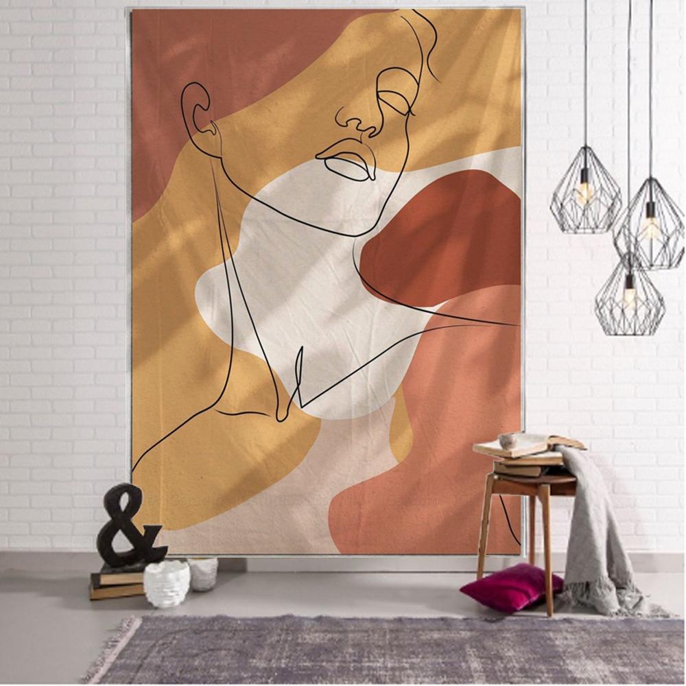 Linie Zeichen Minimalistischen Muster Thema Tapisserie Kunst Hängen Vorhänge Schlafsaal Schlafzimmer Wohnzimmer Dekoration