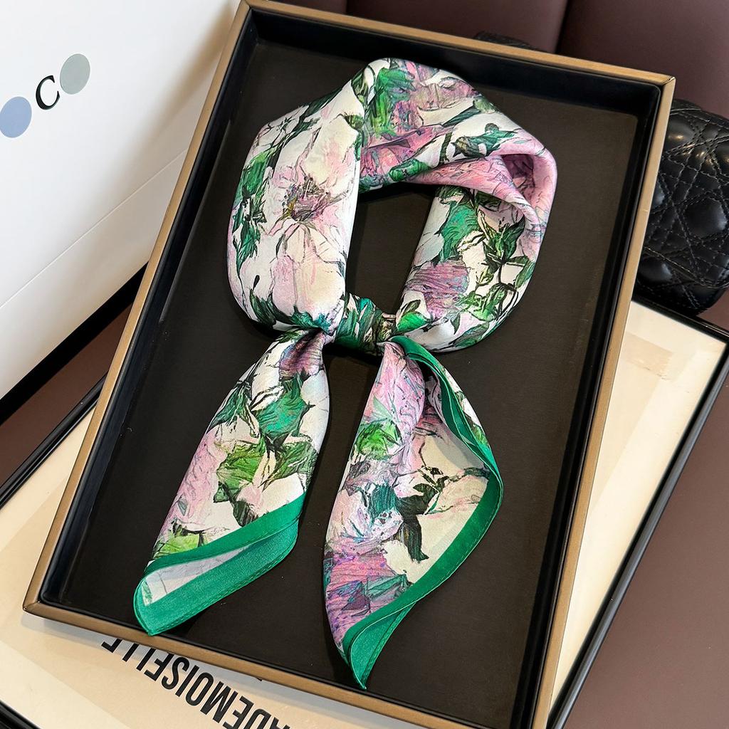 New 100% Natural Silk Scarf Women Headband Print Pashmina Foulard Female Bandana Scarves Hijab Shawl Wraps Square Headkerchief