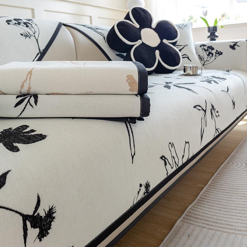 Fehér jacquard zsenília kanapészőnyeg puha Four Seasons univerzális csúszásmentes kanapéhuzat Otthoni nappali dekoráció kínai párna