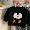 Kids Winter Fleece Hoodie with Cute Penguin Print for Boys and Girls