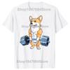 Corgi Weightlifting Funny Deadlift Graphic Cotton Tshirts Unisex Womens Fashion Casual Tshirt Loose Oversized Streetwear T Shirt