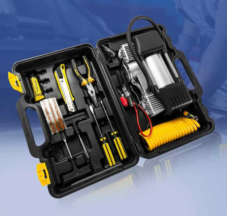 

Портативный мощный 12 В электрический двухцилиндровый автомобильный воздушный насос для накачивания шин