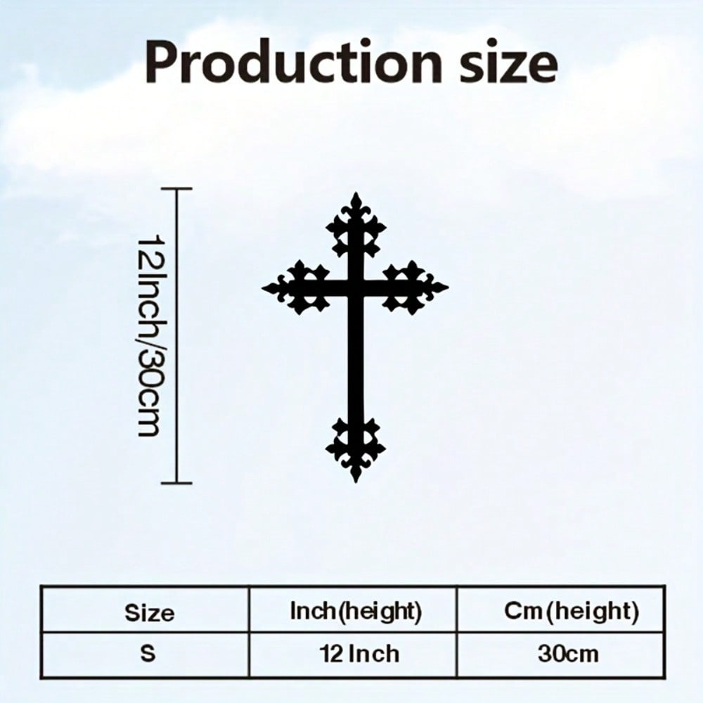 

Vintage Wrought Iron Wall Cross Sculpture Rust Resistant Crucifix Art Traditional Home Decor Heirloom Gift різнокольоровий