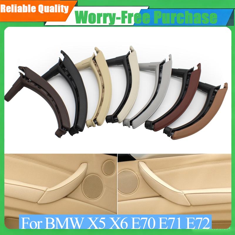 For BMW X5 X6 E70 E71 E72 2007-2013 Upgraded Car Left Right Passenger Door Pull Handle with Leather Cover Trim Replacement