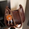 Winter New Commuter Size, Simple Retro Fashionable Casual Texture One-shoulder Crossbody Bag for Women
