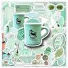 Nordic Mint Green Waterproof Stickers - 50 Sheets of Decorative Journal and Water Bottle Stickers