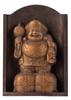 Daikokuten Buddha statue in a shrine (gold finish) - talismanic deity, ISM Seven Lucky Gods figurine