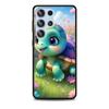 Schattige Kleine Schildpad Luxe Hoesje voor Samsung Galaxy S23 S21 S20 FE S24 S22 Ultra S10 S10e S9 Plus Zacht Zwart TPU Telefoonhoesje