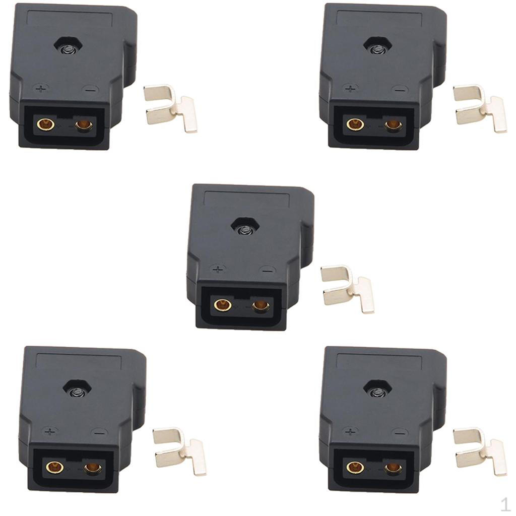 Pack of 5 Female Plug Connector for DSLR Cable Anton Battery Black