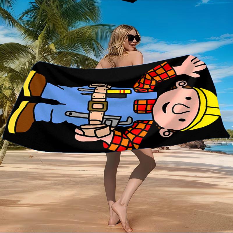 The Builder's Adventure Beach Towel Microfiber Beach Towel, Lightweight and Quick-Dry, for Summer Travel, Swimming Pool Fan Birthday Gift