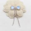 2 Pieces of 26 * 59mm Silver Shiny Flat Bow Tassel Mocha Pendant DIY Hair Accessories, Earrings, Clothing, Wedding Decoration