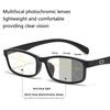 Trendy Light Color Changing Reading Glasses Ultra Light Square Frame Multi Focus Dual Purpose Eyewear 8892