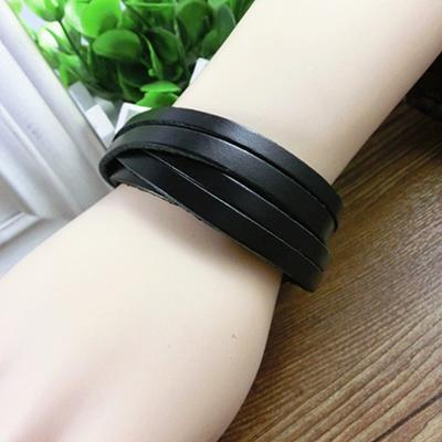 Bracelet Multi-layer Personality Faux Leather Punk Braided Bracelet for Daily Life
