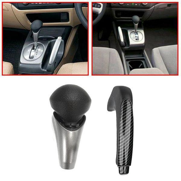 Left-Hand Drive Car Brake Lever Shift Knob Cover Set, Color: As Shown, Made of ABS Material.