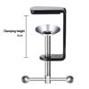 Metal C Shape Table Mount Clamp Heavy-Duty Stainless Steel Clamp Clip For Microphone Stand For Fittings With Non-Slip Pad