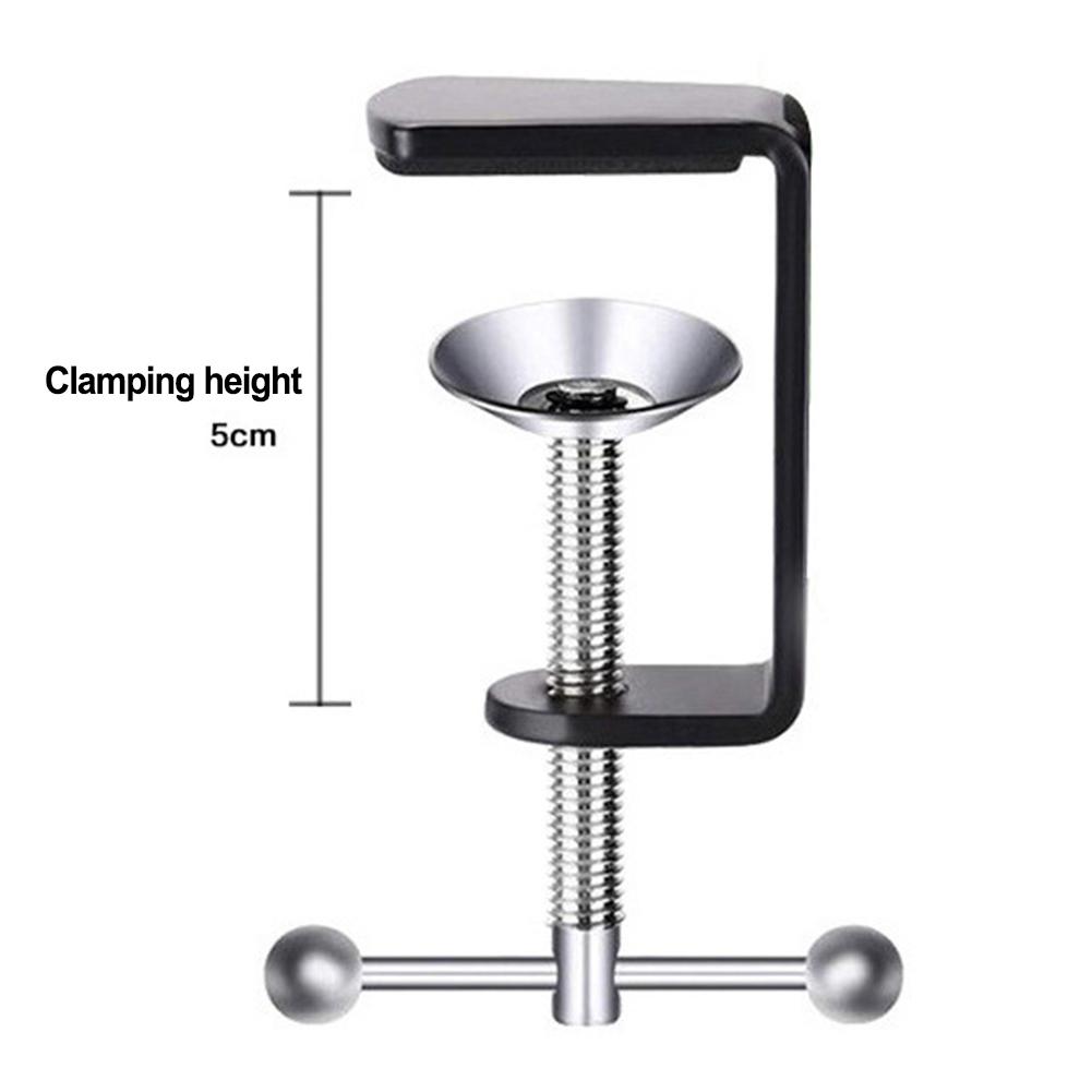 Metal C Shape Table Mount Clamp Heavy-Duty Stainless Steel Clamp Clip For Microphone Stand For Fittings With Non-Slip Pad