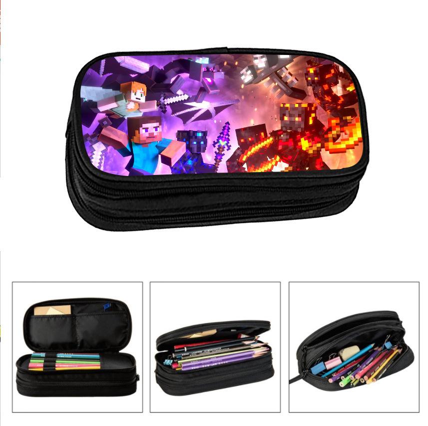 Minecraft Double Pencil Case Student Children S Stationery Case Large Capacity Pencil Case Stationery Bag Pencil case