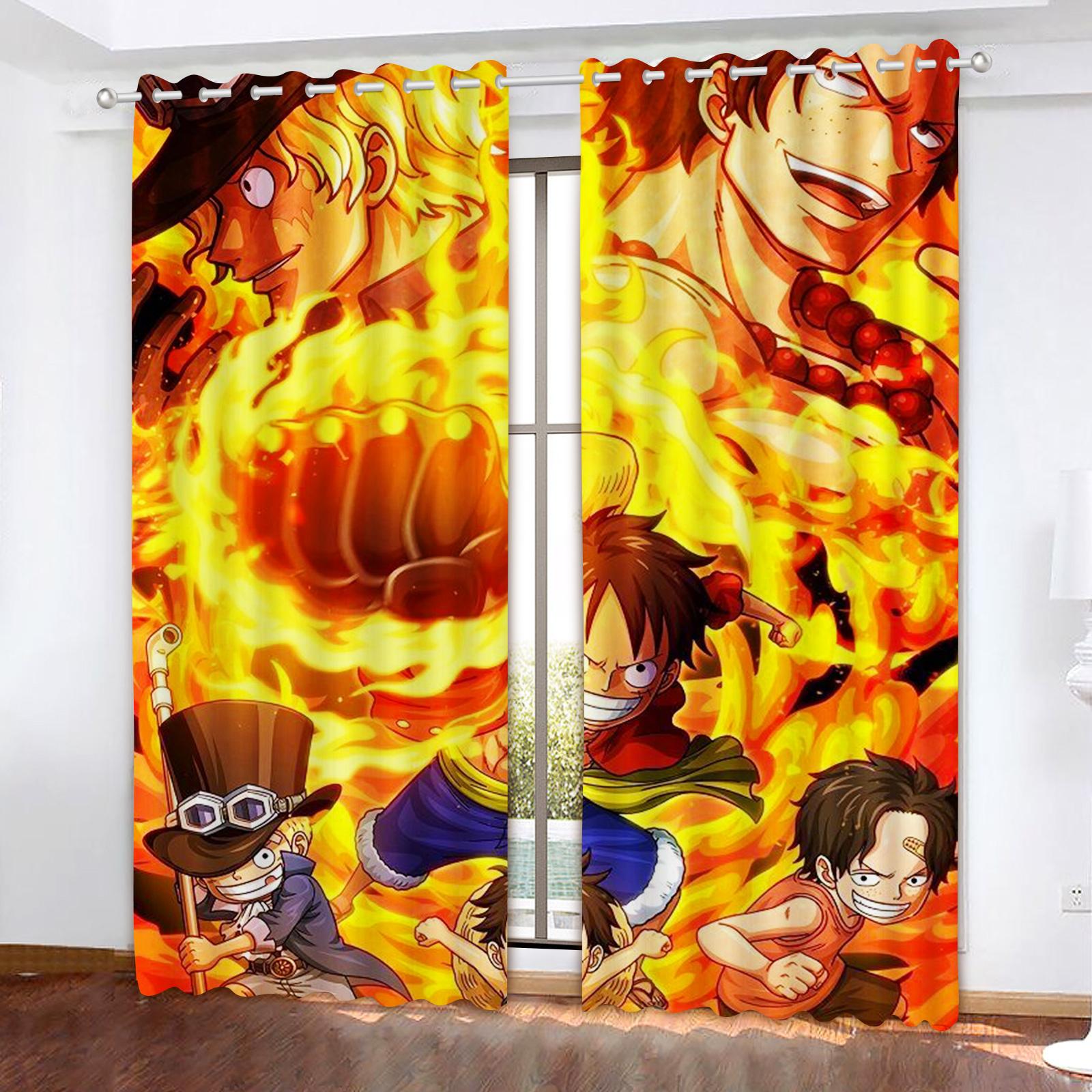 

Блекаут штора Monkey D Luffy, One Piece, Поліестер, Анімована, Підходить для спальні, дитячої, дорослої, прикраса кімнати, подарунки 100x140cm&Grommet Top