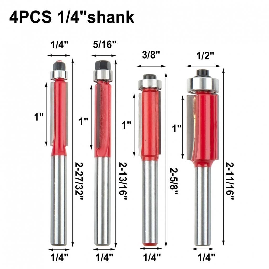 Woodworking Router Bit Solid Trimmer 1/4inch Shank