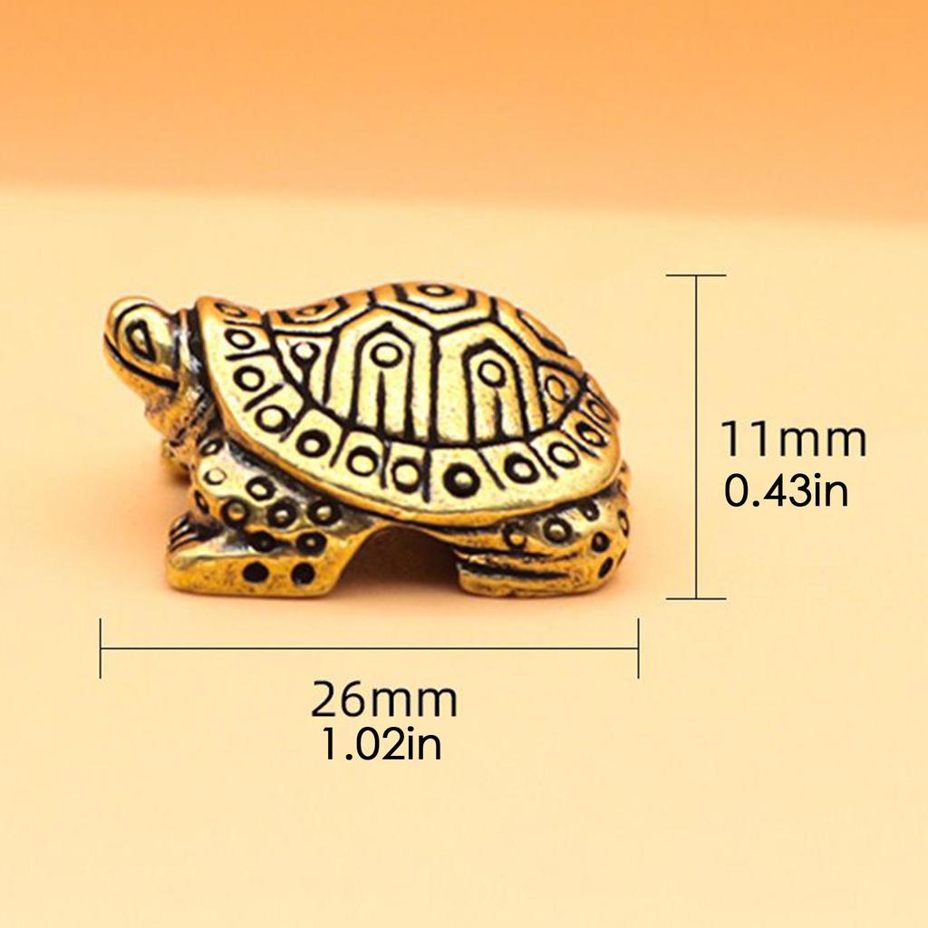 Turtle Statue Miniature Brass Animal Sculpture Collectible Prosperity Wealth Tortoise Figure Decorative Art For Bookshelf Table