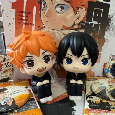 10cm 2pcs Anime Haikyuu Figure Hinata Shoyo Tobio Kageyama Set Action Figural Doll Toy Car Kawaii Decoration Model Kids Gift PVC Kid Friendly