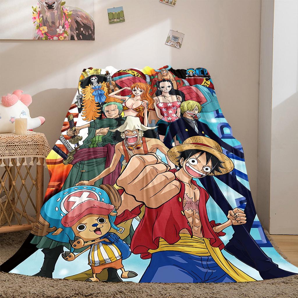 Anime One Piece Luxury Flannel Lightweight Blanket Home Decor Sofa Bed Travel Cover Family Gift LXR137