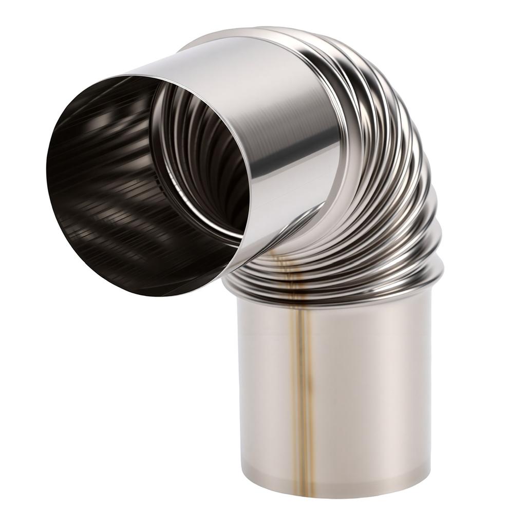 75mm Chimney Elbow 90 Degree Stainless Steel Stove Pipe for Indoor Burning Outdoor Camping