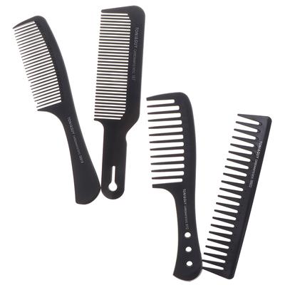 Portable Black Wide Tooth Comb Black Plastic Heat-Resistant Barber Comb For Hair Styling Tool