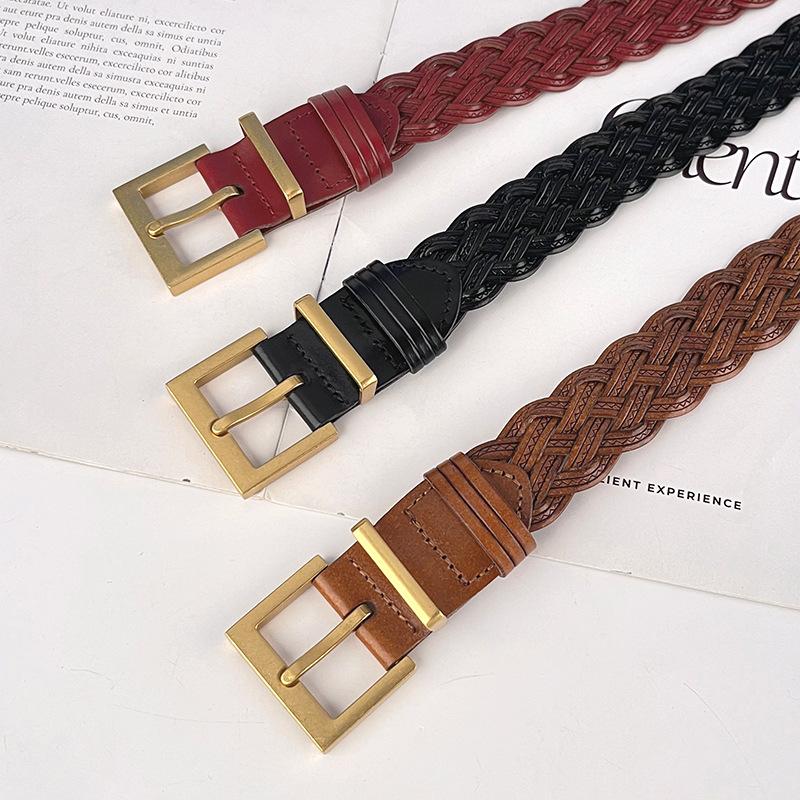 Non-hole Braided Retro Fashion Women's Belt with Casual Pants Jeans Short Skirt Women's Belt