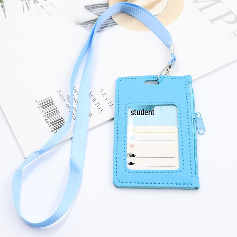 Leder Lanyard Kartenhalter für Studenten - Reißverschlussdesign, passend für Zugangs-, Bus- und Ausweiskarten