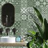 20Pcs European-Style Green Pattern Wall Stickers Imitation Brick Bedroom Decoration Waterproof Self Adhesive Tile Wallpaper Kitchen Cupboard Decor