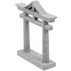 Miniature Gate Micro Landscape Decoration Outdoor Decor Grey Stone 7.60X7.60X1.80CM 1Pcs