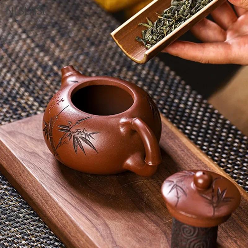 230ml Authentic Yixing Purple Clay Teapot Master Handmade Xishi Kettle Custom Beauty Tea Infuser Zisha Tea Accessories