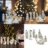 Stable Nativity Scene Statue Christmas Nativity Figurines Holy Family Collectable Decors,Table Ornament for Indoor