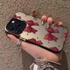 Red Bowknot Phone Case for iPhone 13, 14, 15 Plus, 16 Pro, and 17 - Trendy Design for Girls