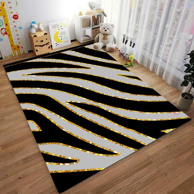 Zebra Stripe Pattern Carpet Non-slip Rug Suitable for Living Room and Bedroom Sofas