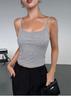 6967 #Human Cotton Solid Color Simple And Versatile Sling Vest, Spice Girl With Chest Pad Base, Short Outer Top