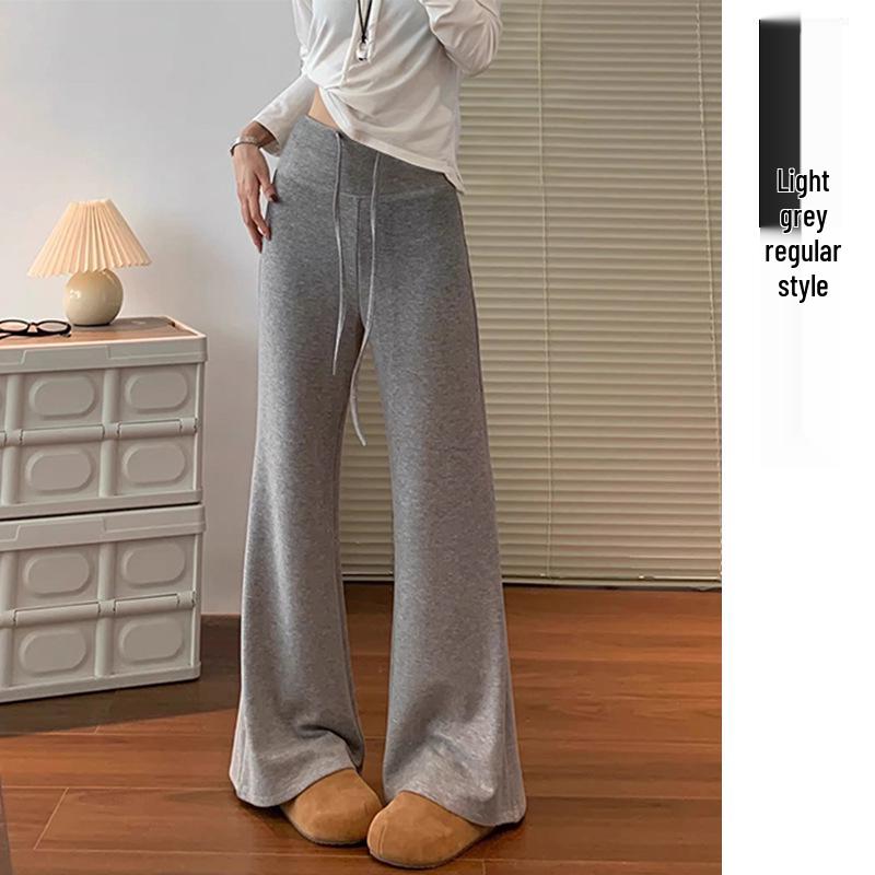 Versatile Maternity Micro-Flare Pants: Stylish, Drapey, Elastic Slimming, Spring Outerwear, Wide-Leg Design. 2XL