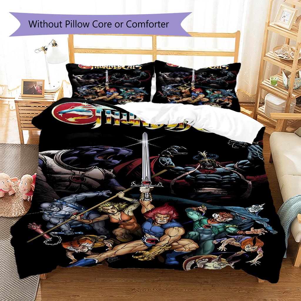 H260212ThunderCats Pattern Bedding,Quilt Set Quilt Cover Pillowcase Home Birthday Gift (1 * duvet cover + 2 * pillowcase, without core)