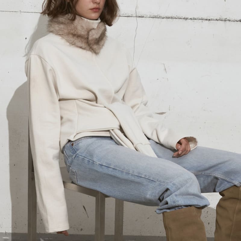 SIGREAT FAUX FUR NECK WARMER_ BEIGE