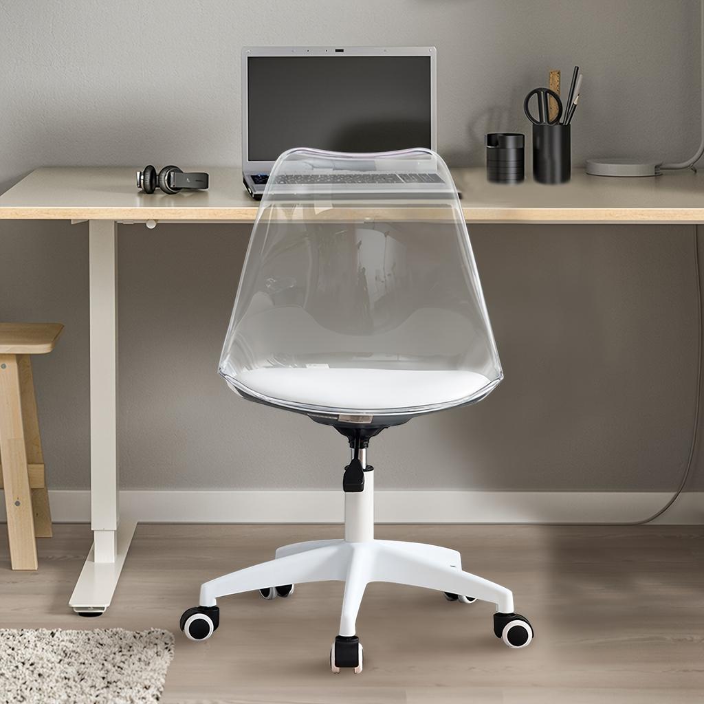 Transparenter Büro-Computerstuhl, Drehstuhl, Schminkraum, drehbare und höhenverstellbare Hockerstühle für Schlafzimmer Einzelstuhl