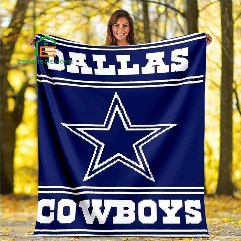 American Football Team Dallas Cowboys Weiche Überwurfdecke aus Flanell für Wohnzimmer/Schlafzimmer, warme Decke für Kinder, Erwachsene, ältere Menschen